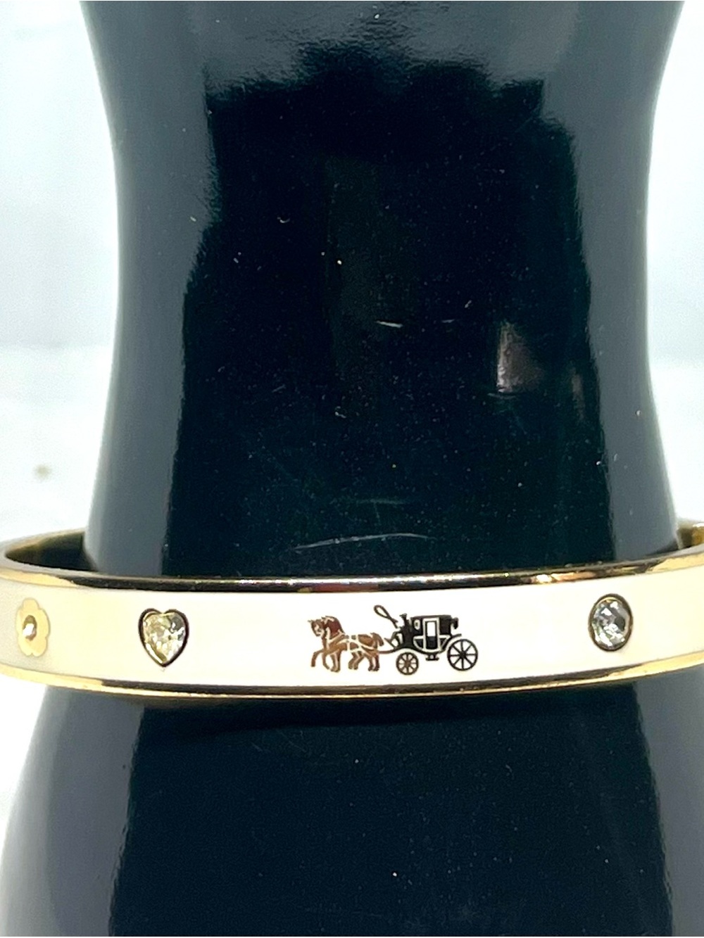 COACH Enamel Bangle Horse Carriage Bangle Bracelet NWOT